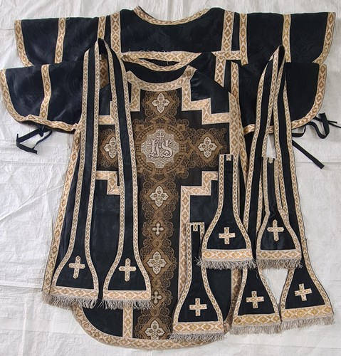 Schwarzes ornat 8teilig - schwarzes, kasel
