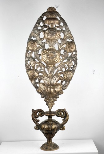 Metallstrauss mit holzvase - mit,